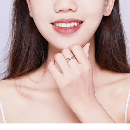 14K Gold Plated X Ring Dainty Minimalist 925 Sterling Silver Cross Ring for Women Promise Jewelry 2 Colors SCR543