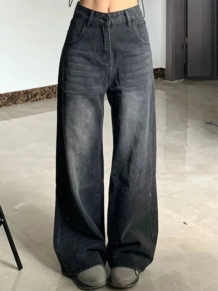 Y2K Slimming Pear-Shaped Loose Straight Bell Bottoms