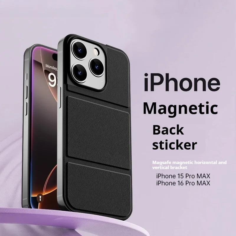 iPhone case suitable 16 pro max mobile,iPhone 15 phone magnetic back 15 promax ultra-thin single back 3-fold rotating bracket