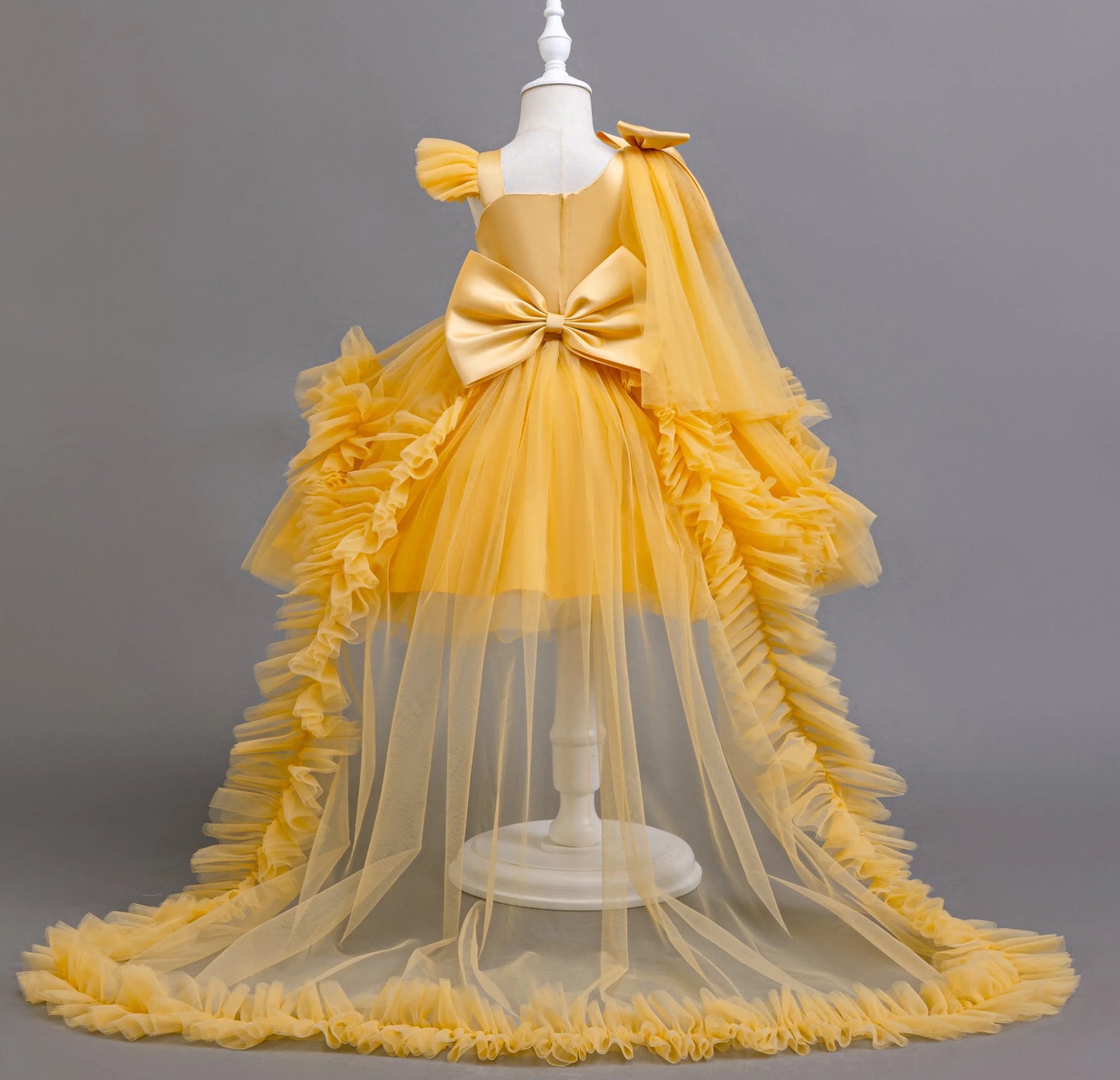 KLFLGD Novos vestidos de festa de verão para meninas vestido de festa elegante para casamento de floristas vestido de cauda de tule rosa para meninas de 2 a 6 anos