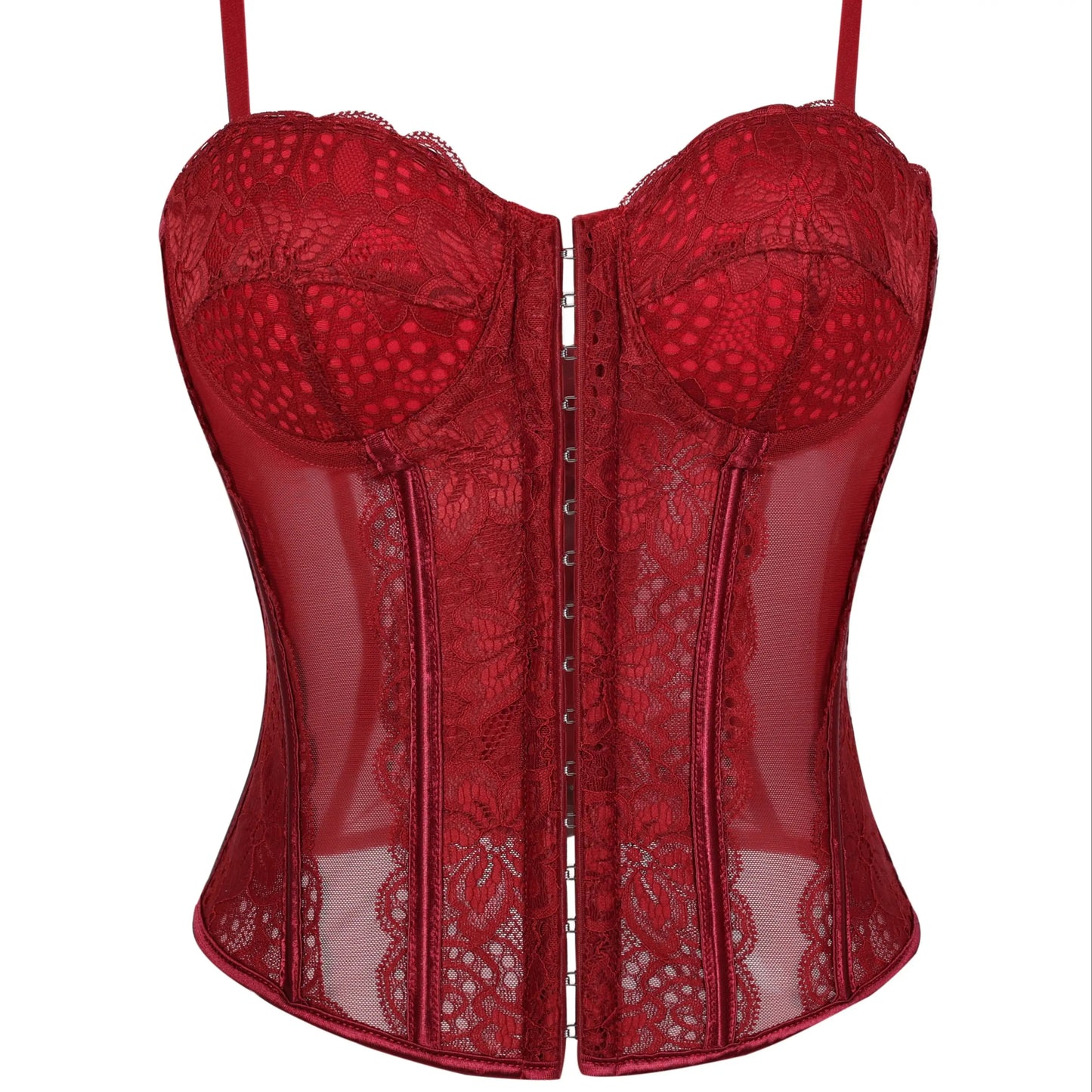 Lace-trimmed top sheer sensual padded corset corset halter top for women