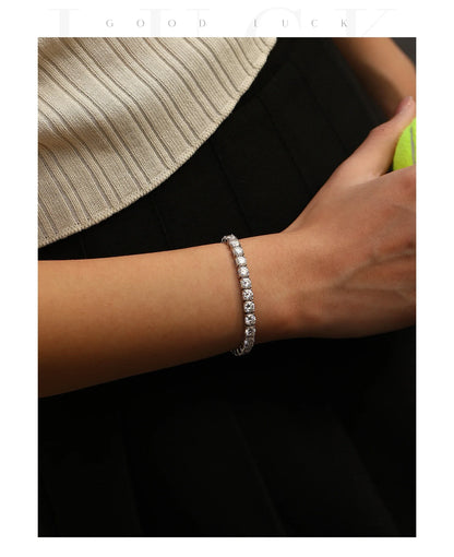 D VVS1 Moissanite Tennis Bracelet 925 Sterling Silver Single Row Classic with Box Bracelets for Women Man Fine Jewelry