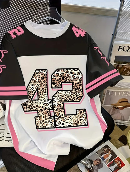 Summer Number Digital 3D Printed T-Shirt for Kids Sports Style Top Patchwork Short Sleeve Sports Football Jersey Y2k Loose Tops