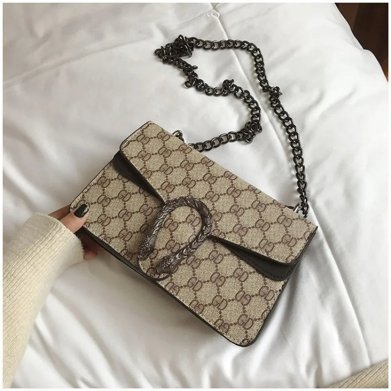 2025 New Trendy Fashion Dionysus Bag Vintage Print Mini Shoulder Crossbody Chain Bag for Women