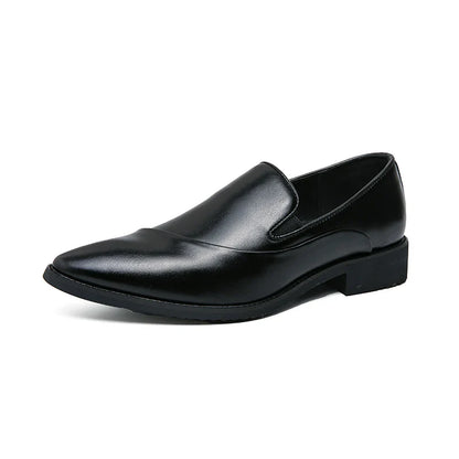 Casual Leather Shoes Large Size Men Business Shoes 2026 New Slip on Pointed leather Loafers Hand Polished Leather Casual Shoes