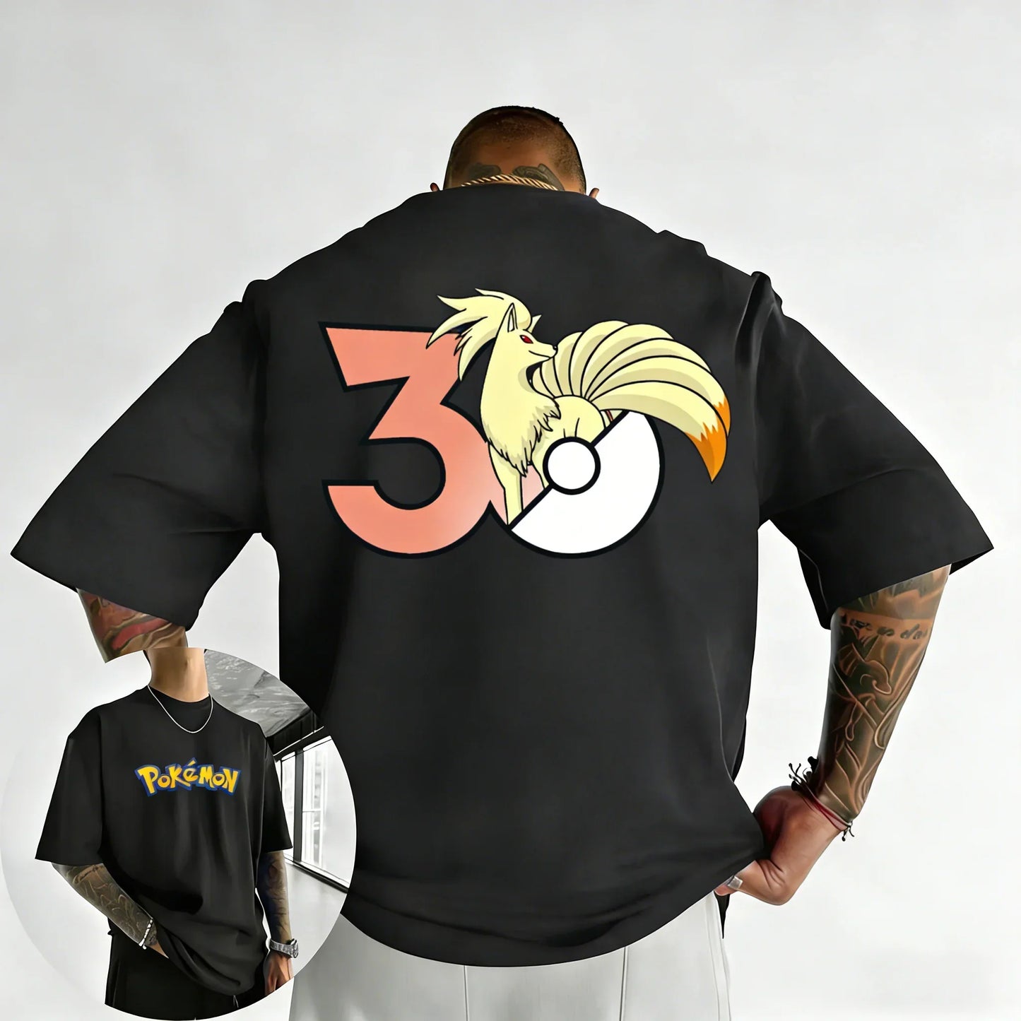 30th Anniversary Nineetales Printed T-shirt Summer Men's and Women's Loose Casual Hip Hop Trendy Short Sleeve Top