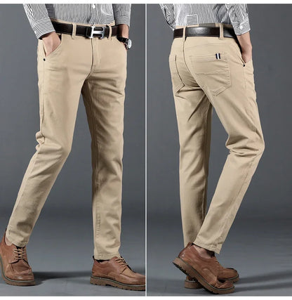 6 Color Men Slim Casual Pants New Classic Business Fashion Comfortable Stretch Cotton Elastic Straigh Trousers Male