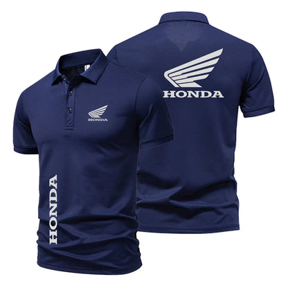Summer high quality tops men and women short-sleeved t-shirts Honda racing POLO shirts motorcycle print t-shirts