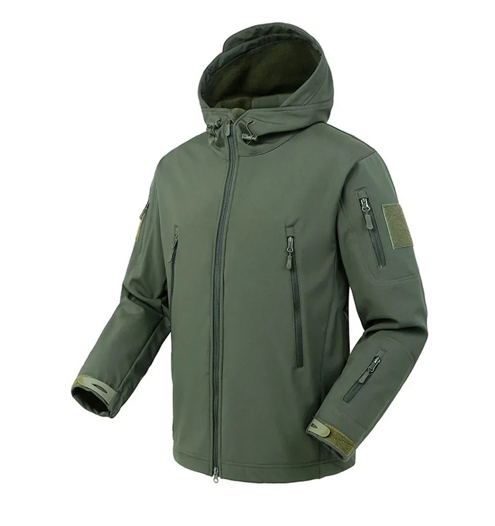 Jaquetas Masculinas Soft Shell Militar Shark Skin Tática Corta-vento Impermeável Jaquetas Masculinas de Combate do Exército Casacos Bomber Masculinos com Capuz