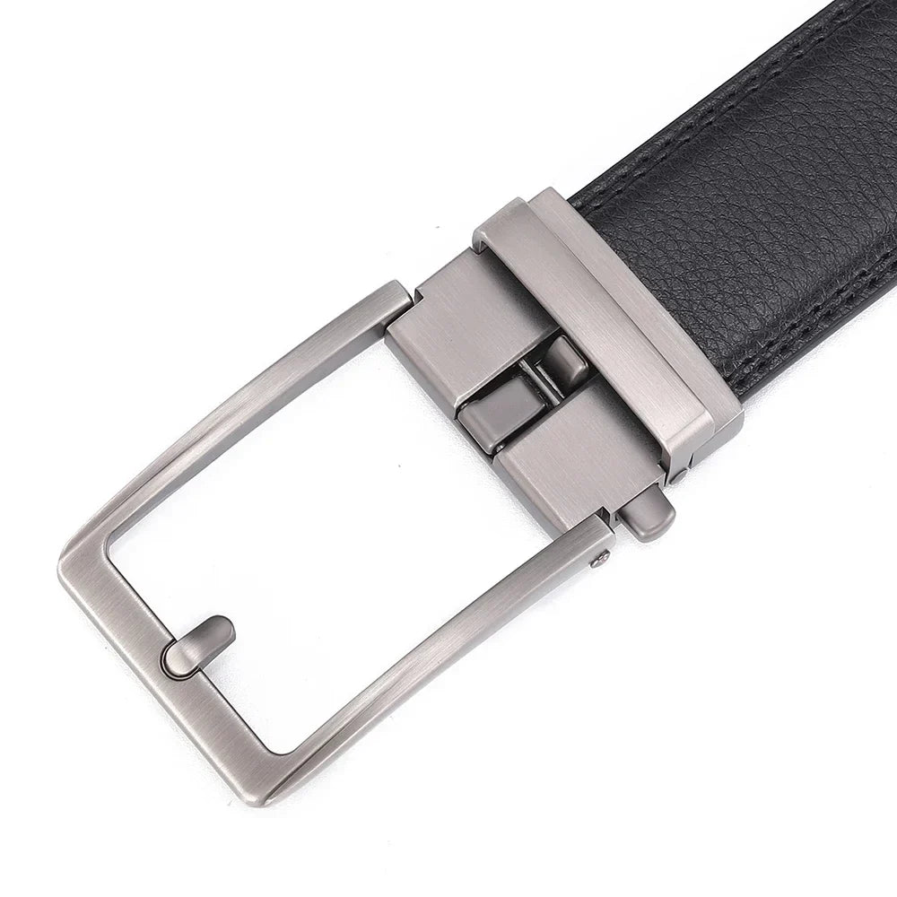 Unisex Click Belts for Men Luxury Brand Designer Fashion Automatic Buckle Genuine Leather Men's Belt Male Jeans Waist Strap Blue
