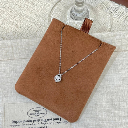 D VVS1 0.5CT Moissanite Necklace for Women Mermaid's Tears Pendant Wedding Party Fine Jewelry S925 Sterling Silver Gifts