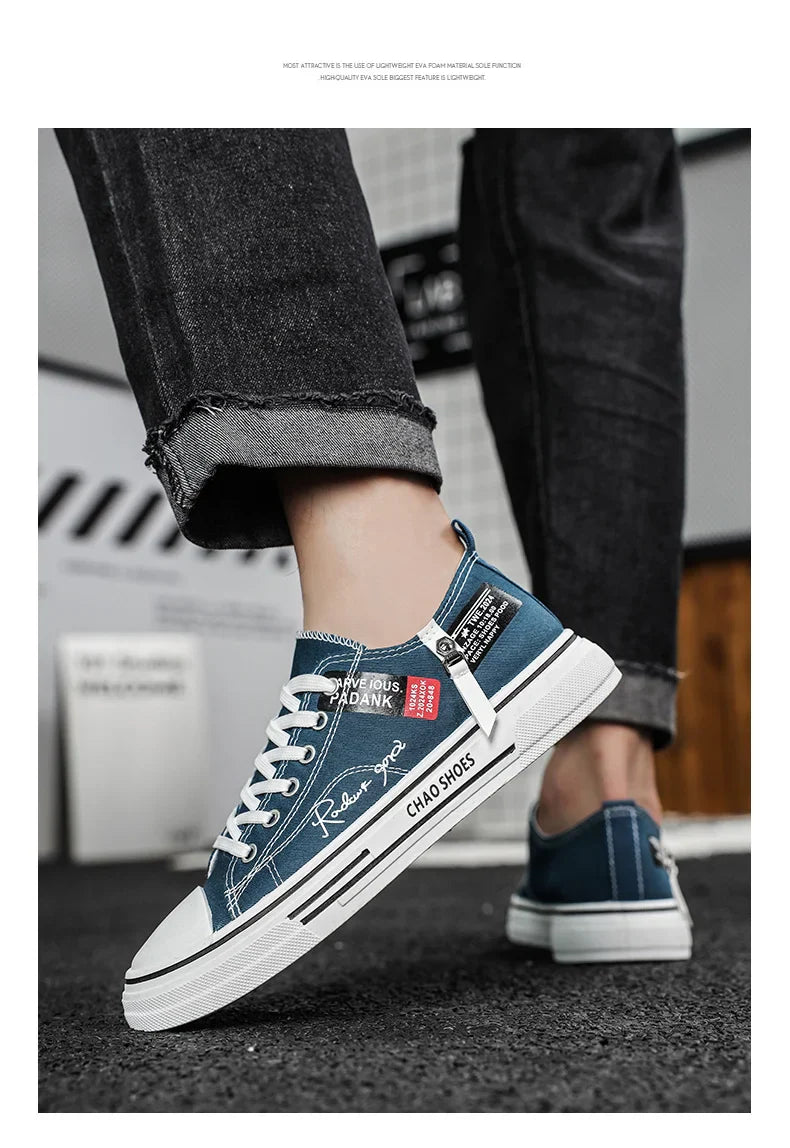Men's plus size casual Canvas shoes summer soft-sole non-slip outdoor walking shoes fashion youth sports board shoes flat shoes