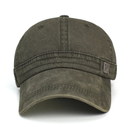 Washed Cotton Baseball Cap Men Women Casual Vintage Dad Hat Adjustable Trucker Style Low Profile Outdoor