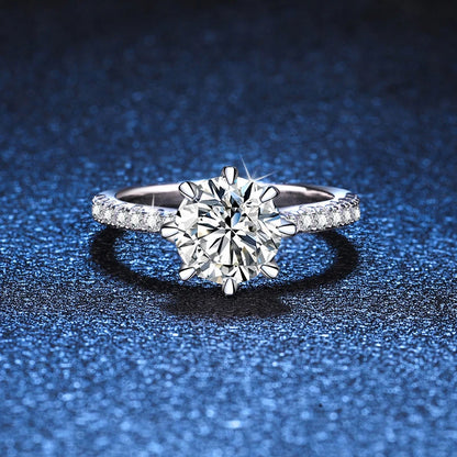 1ct 2ct Moissanite Wedding Ring 925 Sterling Silver Eternity Band Lab Diamond Bride Party Rings For Women Fine Jewelry