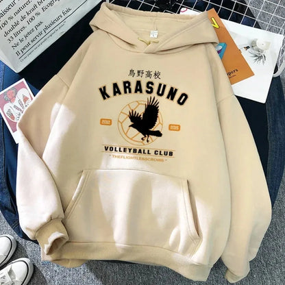 90s Japanese Anime Haikyuu Hoodies Women Funny Karasuno Fly High Graphic Streetwear  Fashion Male Sweatshirts Unisex Harajuku