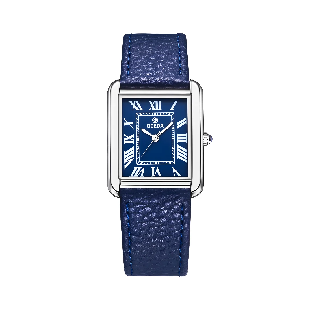 Waterproof Couple Watches Casual Fashion Quartz Stainless Steel Leather Strap Square Dial Men's And Women's Lover Watch