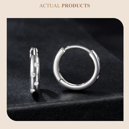 Huggie earrings for women Ear Cuff Moissanite Hoop Earrings Hypoallergenic 925 Sterling Silver Earrings with Gold Plated
