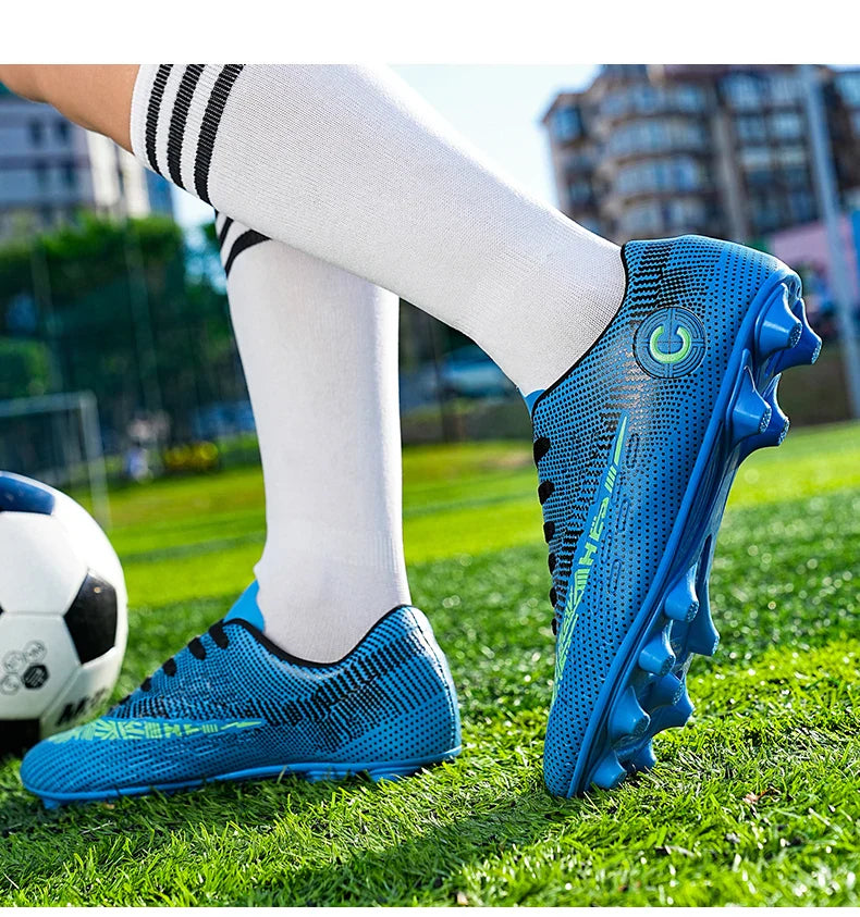 Large Size FG/TF High Quality Mens Soccer Shoes Non-Slip Turf Soccer Cleats for Kids Training Football Boots Chuteira Campo 48