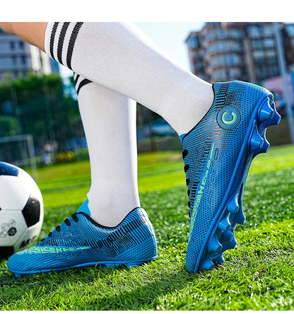 Large Size FG/TF High Quality Mens Soccer Shoes Non-Slip Turf Soccer Cleats for Kids Training Football Boots Chuteira Campo 48