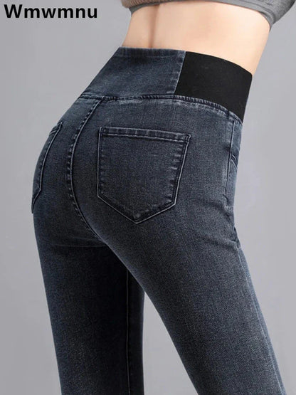 High Waist Pencil Jeans Women Classic Skinny Casual Denim Pants