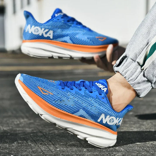 Tênis Masculino para Corrida Amortecimento ao Ar Livre Tênis de Luxo para Treino Corrida Respirável para Casal Tênis Antiderrapante de Malha para Todo Terreno
