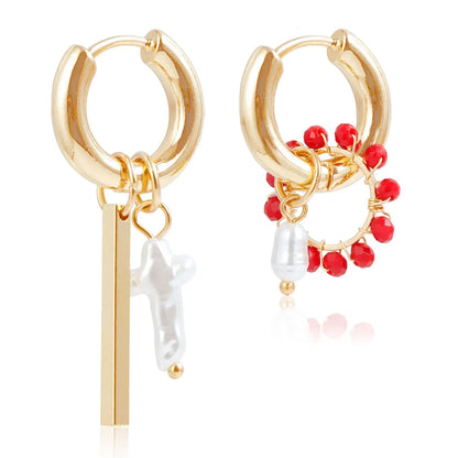 Geometric Crystal Asymmetric Dual-use Ear Buckle Earrings for Women Jewelry