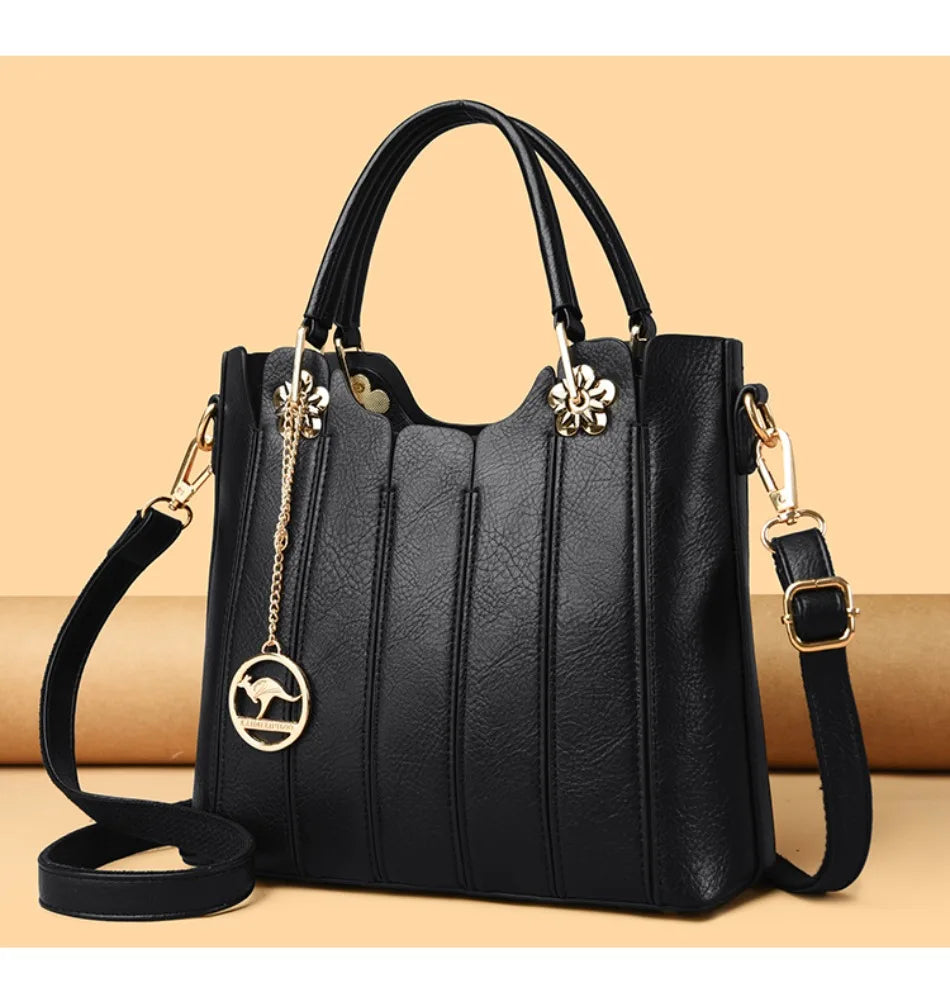 Genuine Brand Fashion Luxury High Quality 3 Layers Leather Handbag Women 2024 Crossbody Bags for Women Lady Large Capacity 2024