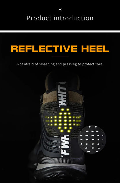 Man Safety Shoes Puncture-Proof Work Sneakers Lightweight Men Steel Toe Shoes Safety Boots Indestructible Work Boots Winter Warm