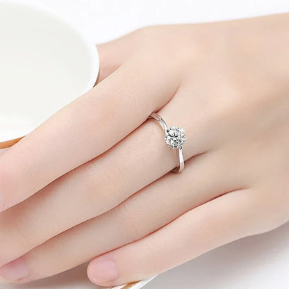 0.5ct 5mm Moissanite Ring Lab Diamond Solitaire Ring for Women Engagement Promise Bands Wedding Band Fine Jewelry