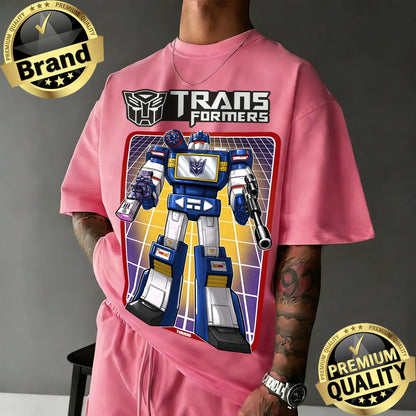 2026 Summer Hasbro Transformers Soundwave Graphic Brand Print T-shirt Unisex Tops Retro Casual Sleeve Short Clothing Breathable