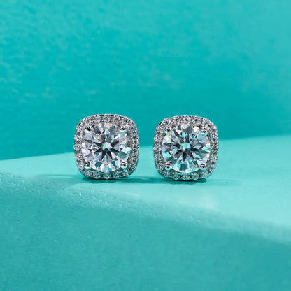 5mm 1cttw D Color Moissanite Diamond 925 Sterling Silver Stud Earrings for Woman Fine Jewelry Wholesale