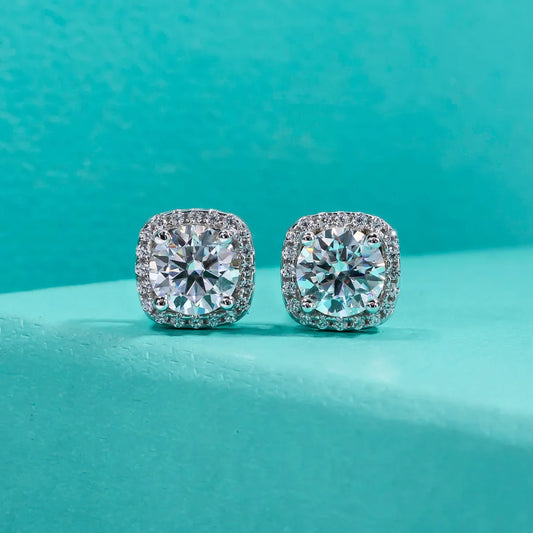 5mm 1cttw D Color Moissanite Diamond 925 Sterling Silver Stud Earrings for Woman Fine Jewelry Wholesale