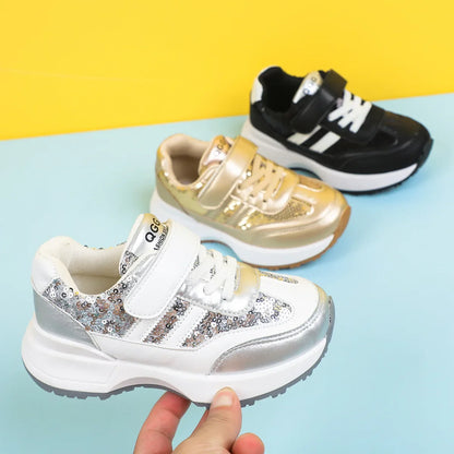 Children Leather Patchwork Sneaker 2025 Spring Autumn New Soft Bottom Casual Shoes School Sports Sneakers for Boys Girls