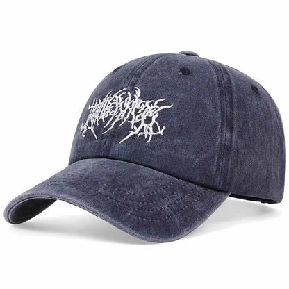 Vintage washed punk hip-hop baseball cap embroidered dad hat vintage classic style