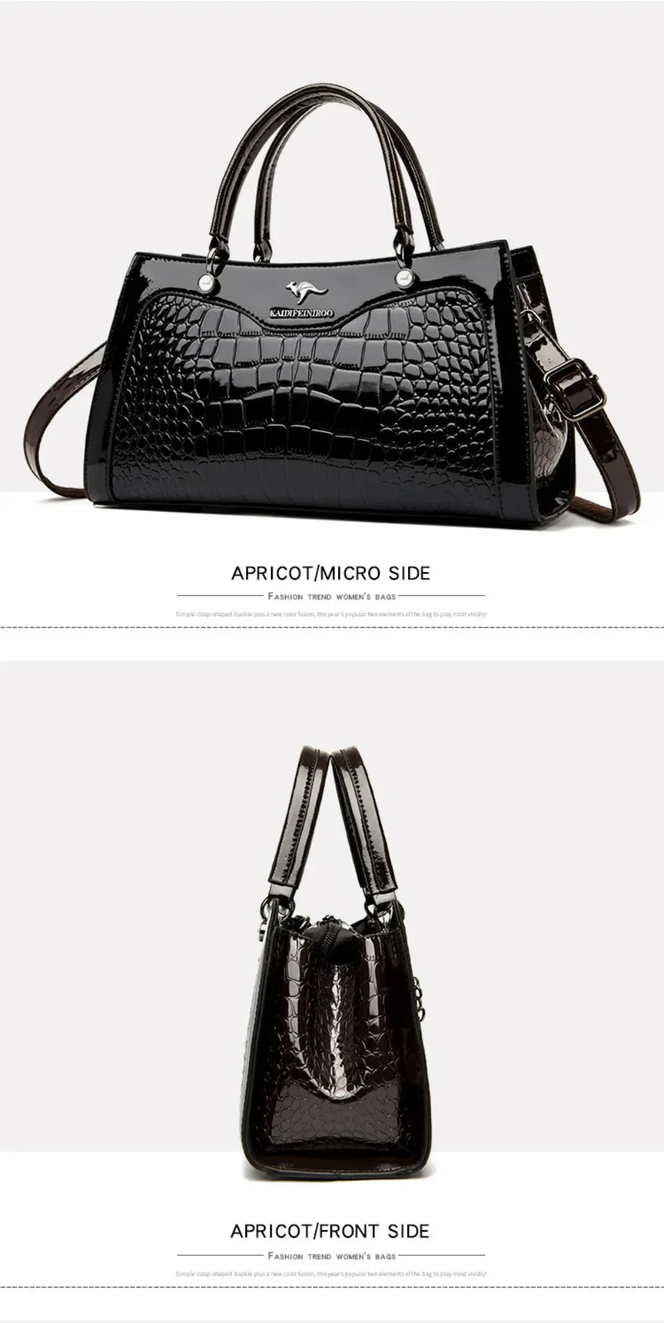 2024 Genuine High Quality  Luxury Handbag Designer Crossbody Bags for Women  Fashion Crocodile Pattern  Shoulder Bag Totes Bags