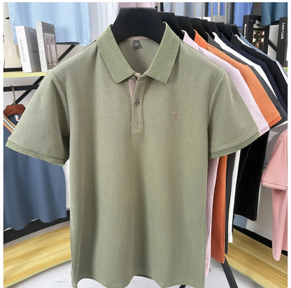 Luxury brand 100% cotton short sleeve polo shirt summer new trend Paul pony embroidery T-shirt business golf casual men's wear