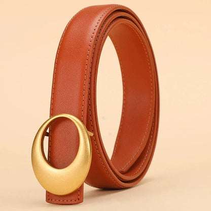 Fashionable women's belt; cowhide leather belt for women; versatile decoration with a high-end feel; trendy Korean-style