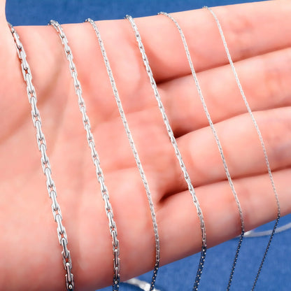 Thin Necklace Cable Chain on the Neck 316L Stainless Steel for Women Men's Silver Color Choker Waterproof Jewelry Accessories