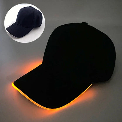 Hot LED Light Up Baseball Cap Neon Colorful Glowing Adjustable Sun Hats For Women Men Night Running Caps Travel Supplies