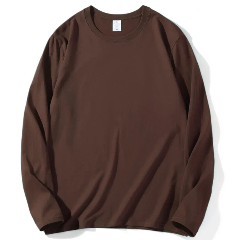 2026 Autumn Women Leisure Cotton Daily Long Sleeve Tops Lady Versatile Round Neck Baggy Clothes Female Concise Solid T-shirts