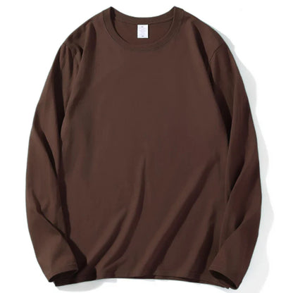 2026 Autumn Women Leisure Cotton Daily Long Sleeve Tops Lady Versatile Round Neck Baggy Clothes Female Concise Solid T-shirts