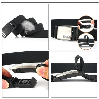 2026 New Fashion Nylon Belt  Magnetic Buckle Adjustable Belts For Men Elastic Belts High Quality Wear-resistant Training Belt