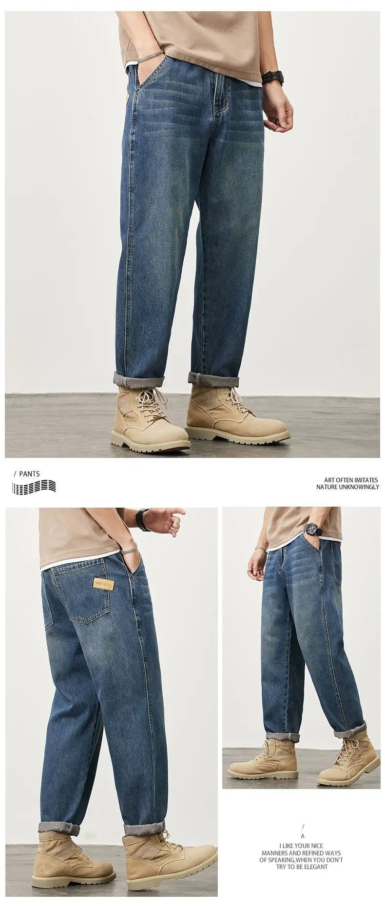 Summer Micro-cone Straight Jeans for Men Loose Comfortable and Versatile Casual Teenager Trendy Retro Trousers jeans for man