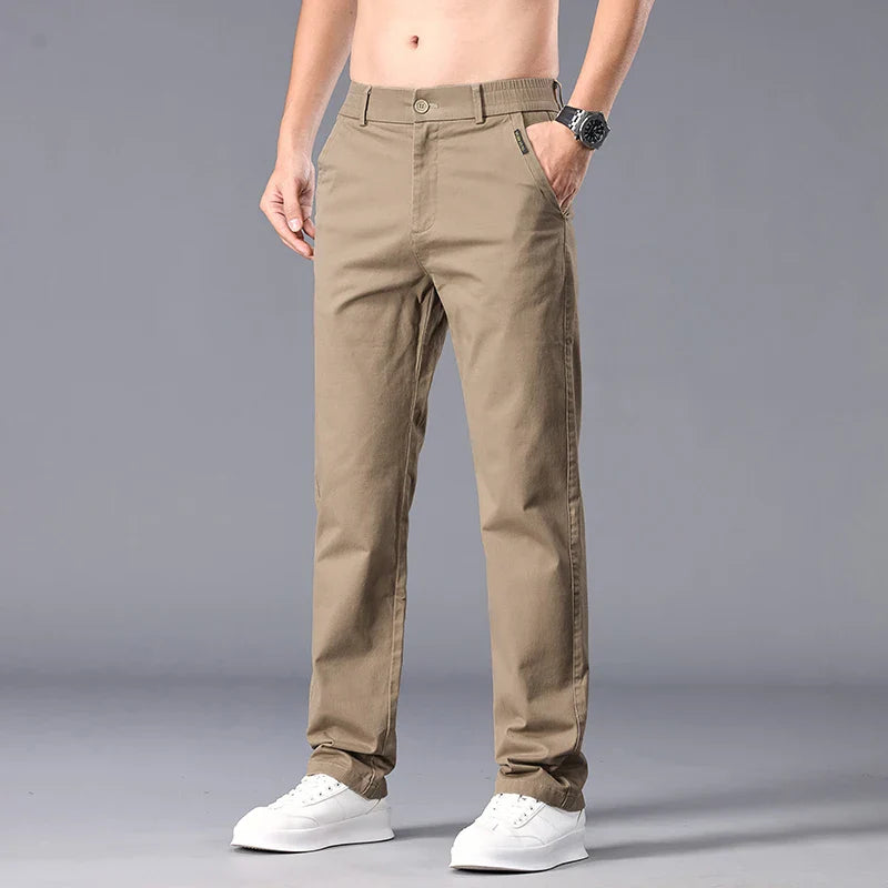 Brand Autumn New Stretch Men Casual Pants Straight Business Dress Formal Trousers Work Fashion Male Comfort Pants