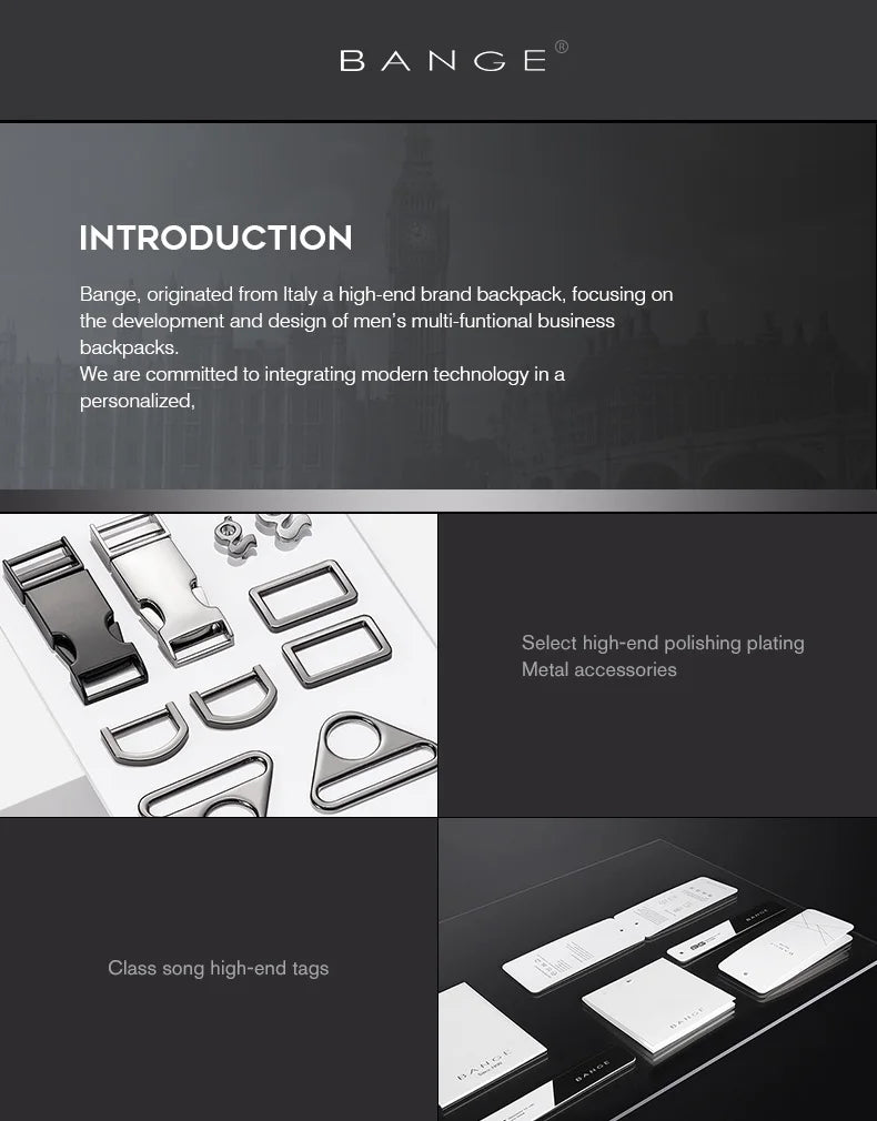 New Design Men Backpack Waterproof Fits for 14.1 inch Laptop Bag Teenager Travel Bag School Bag City Business Backpack Man