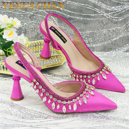 Large Size Women's Wedding Shoes Italian Elegant Women's Party Shoes Solid Color High Heels Women's Formal Shoes