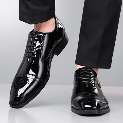 Men's casual leather shoes, business casual shoes, formal fashion, banquet flat shoes, size 50 men's shoes