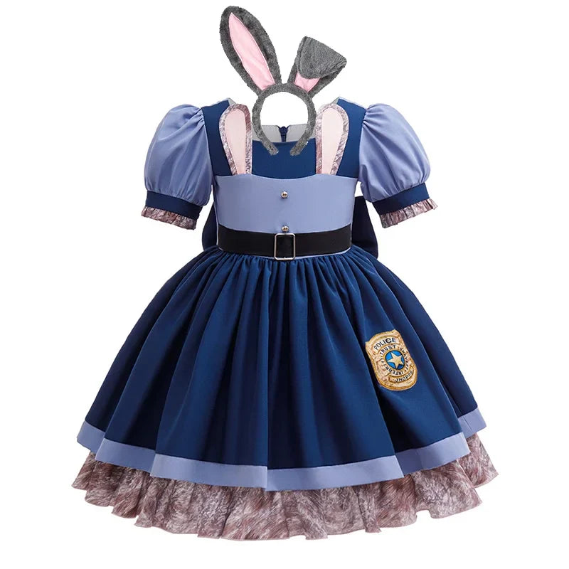 Fantasia de Judy Hopps Zootopia para Cosplay, Vestido de Roleplay para Menina, Fantasia Clássica de Halloween, Apresentação, Presente de Aniversário para Menina
