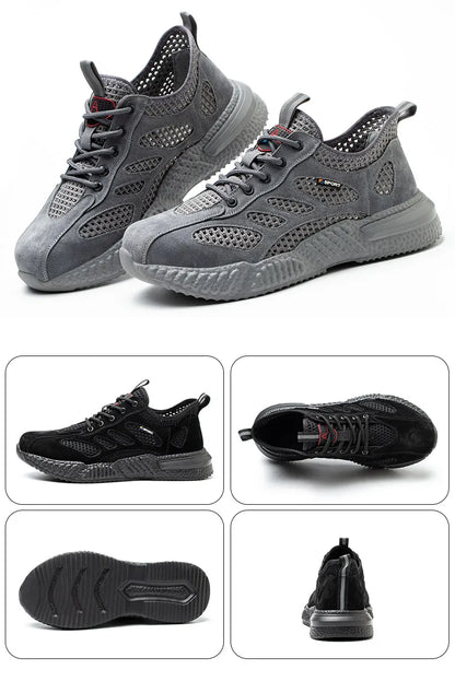 Summer Work Shoes with Protection Breathable Lightweight Safety ShoesSteel Toe Cap Working  Male Construction Work Mesh Sneakers