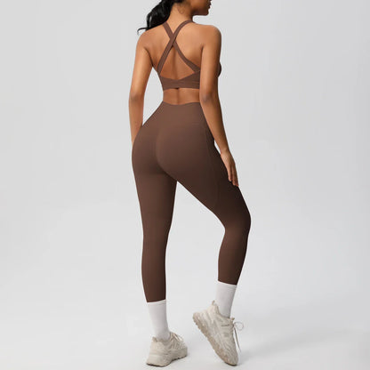 Yoga Suit Sports Set Womens Sportswear Sports women's yoga bra  Tummy Control Slimming Booty Leggings Women's tracksuit